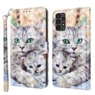 For Samsung Galaxy A13 5G / 4G 3D Painted Leather Phone Case(Two Loving Cats) - 1