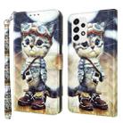 For Samsung Galaxy A52 5G / A52s 3D Painted Leather Phone Case(Naughty Cat) - 1