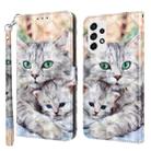 For Samsung Galaxy A53 5G 3D Painted Leather Phone Case(Two Loving Cats) - 1