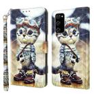 For Samsung Galaxy S20 FE 3D Painted Leather Phone Case(Naughty Cat) - 1
