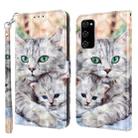 For Samsung Galaxy S20 FE 3D Painted Leather Phone Case(Two Loving Cats) - 1