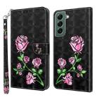 For Samsung Galaxy S21 FE 5G 3D Painted Leather Phone Case(Rose) - 1