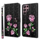 For Samsung Galaxy S22 Ultra 5G 3D Painted Leather Phone Case(Rose) - 1