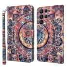 For Samsung Galaxy S22 Ultra 5G 3D Painted Leather Phone Case(Colorful Mandala) - 1