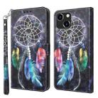 For iPhone 14 3D Painted Leather Phone Case (Colorful Dreamcatcher) - 1