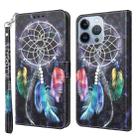 For iPhone 14 Pro 3D Painted Leather Phone Case(Colorful Dreamcatcher) - 1