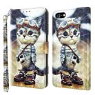 For iPhone SE 2022 / SE 2020 / 8 / 7 3D Painted Leather Phone Case(Naughty Cat) - 1