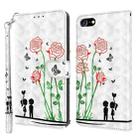 For iPhone SE 2022 / SE 2020 / 8 / 7 3D Painted Leather Phone Case(Couple Rose) - 1