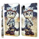 For iPhone XR 3D Painted Leather Phone Case(Naughty Cat) - 1