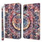 For iPhone XR 3D Painted Leather Phone Case(Colorful Mandala) - 1