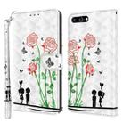 3D Painted Leather Phone Case For iPhone 8 Plus / 7 Plus(Couple Rose) - 1