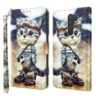 For Xiaomi Redmi 9 3D Painted Leather Phone Case(Naughty Cat) - 1