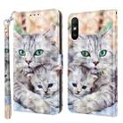 For Xiaomi Redmi 9A 3D Painted Leather Phone Case(Two Loving Cats) - 1