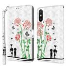 For Xiaomi Redmi 9A 3D Painted Leather Phone Case(Couple Rose) - 1