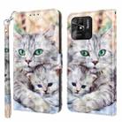 For Xiaomi Redmi 10C Global 3D Painted Leather Phone Case(Two Loving Cats) - 1