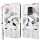 For Xiaomi Redmi Note 9 Pro / Note 9 Pro Max 3D Painted Leather Phone Case(Reflection White Cat) - 1