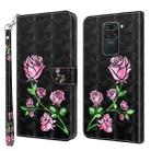 For Xiaomi Redmi Note 9 / 10X 4G 3D Painted Leather Phone Case(Rose) - 1