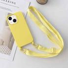 For iPhone 14 Plus Elastic Silicone Lanyard Case (Yellow) - 1