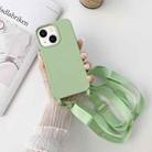 For iPhone 14 Plus Elastic Silicone Lanyard Case (Green) - 1