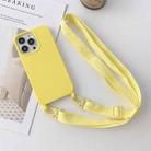 For iPhone 14 Pro Elastic Silicone Lanyard Case(Yellow) - 1
