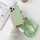 For iPhone 14 Pro Elastic Silicone Lanyard Case(Green) - 1