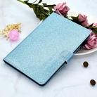 Glitter Left and Right Flat Leather Case with Pen Cover & Card Slot & Buckle Anti-skid Strip and Bracket(Blue) - 5