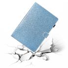 Glitter Left and Right Flat Leather Case with Pen Cover & Card Slot & Buckle Anti-skid Strip and Bracket(Blue) - 6