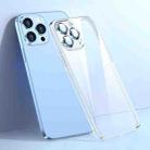 For iPhone 14 Plus Glass Lens Film Clear PC Phone Case (Blue) - 1