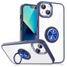 For iPhone 14 Ring Holder TPU Acrylic Phone Case (Blue) - 1