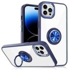 For iPhone 14 Pro Ring Holder TPU Acrylic Phone Case(Blue) - 1