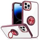 For iPhone 14 Pro Max Ring Holder TPU Acrylic Phone Case (Red) - 1