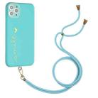 For iPhone 11 Pro Gilding Line TPU Phone Casewith Strap  (Light Blue) - 1