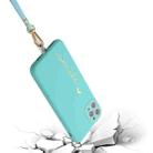 For iPhone 11 Pro Max Gilding Line TPU Phone Case with Strap  (Light Blue) - 3