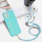 For iPhone 11 Pro Max Gilding Line TPU Phone Case with Strap  (Light Blue) - 5