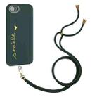 For iPhone SE 2022 / SE 2020 / 7 / 8 Gilding Line TPU Phone Case with Strap (Dark Green) - 1