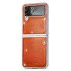 For Samsung Galaxy Z Flip4 Laser Skin PC Phone Case (Orange) - 1