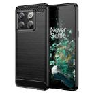 For OnePlus 10T Brushed Texture Carbon Fiber TPU Phone Case (Black) - 1