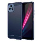 For T-Mobile REVVL 6 5G Brushed Texture Carbon Fiber TPU Phone Case (Blue) - 1