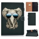 Pure Color Painting Left and Right Flat Leather Case with Pen Cover & Card Slot & Buckle Anti-skid Strip and Bracket(Elephant) - 1