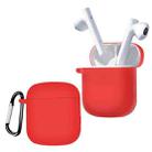 For Xiaodu Pure Color Bluetooth Earphone Soft Silicone Protective Case With Hook(Red) - 1