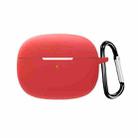 For Meizu Meilan Blus Air Pure Color Bluetooth Earphone Soft Silicone Protective Case With Hook(Red) - 1