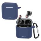 For Tozo T6 Pure Color Bluetooth Earphone Soft Silicone Protective Case With Hook(Dark Blue) - 1