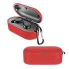 For Tozo T10 Pure Color Bluetooth Earphone Soft Silicone Protective Case With Hook(Red) - 1