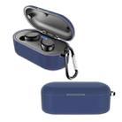 For Tozo T10 Pure Color Bluetooth Earphone Soft Silicone Protective Case With Hook(Dark Blue) - 1