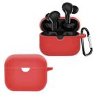 For Noise Air Buds+ Pure Color Bluetooth Earphone Soft Silicone Protective Case With Hook(Red) - 1