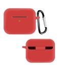 For Razer Hammerhead True Wireless X Pure Color Bluetooth Earphone Soft Silicone Protective Case With Hook(Red) - 1