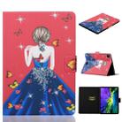 For iPad Pro 11 inch 2020 Painted Left and Right Flat Leather Tablet Case with Sleep Function & Card Slot & Buckle Anti-skid Strip and Bracket(Back Girl) - 1
