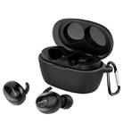 For Philips SHB2505 Pure Color Bluetooth Earphone Soft Silicone Protective Case With Hook(Black) - 1
