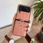 For Samsung Galaxy Z Flip4 Crocodile Pattern Phone Case with Ring(Pink) - 1
