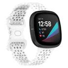 For Fitbit Versa 4 / 3 / Sense 1 / 2 Lace Hollowed Silicone Watch Band(White) - 1